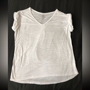 Marika Soft White V-Neck Short Sleeve Tee